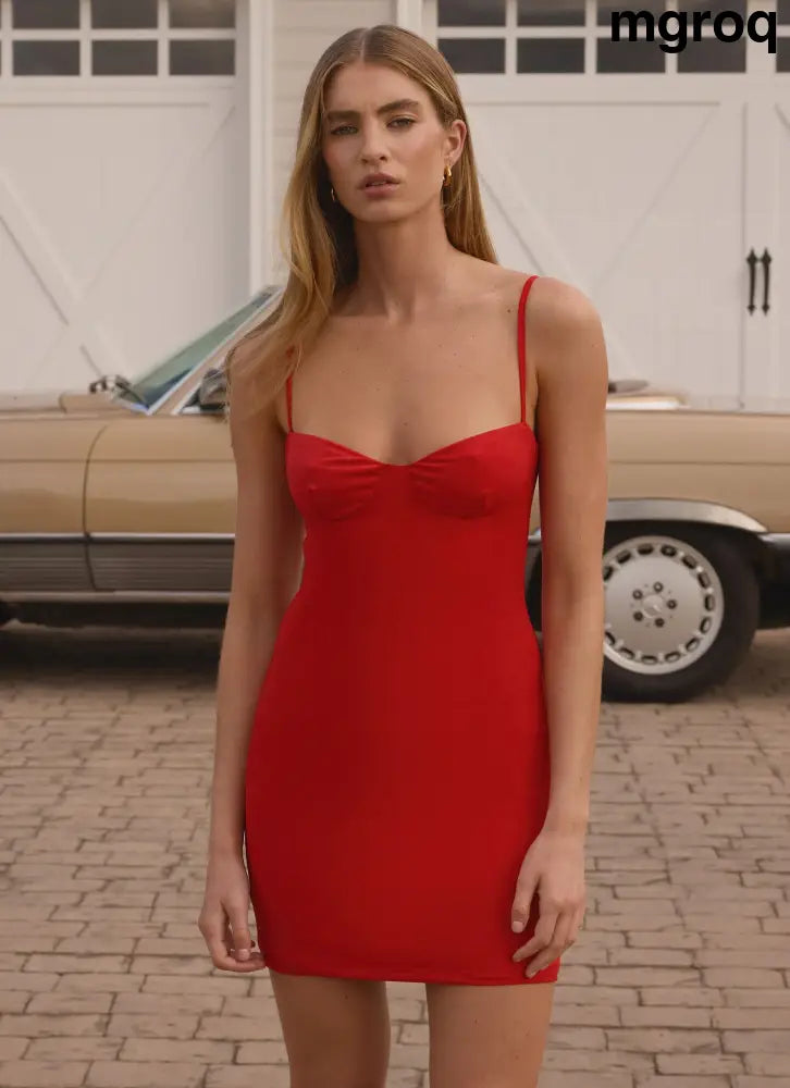 Ame Underwire Mini Dress - Red - Mini Dresses