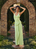 Cristal Halter Maxi Dress - Lime - Maxi Dresses