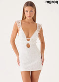 Giulia Lace Mini Dress - White - Mini Dresses