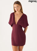 Only For You Mini Dress - Burgundy - Mini Dresses